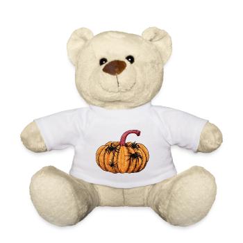 kürbisse, Spinnentiere, Halloween Outfits - Teddy - Weiß - Vorne
