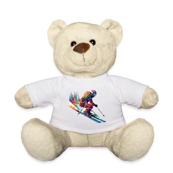 Ski alpin sport jeu champion compétition abstrait - Nounours - blanc - Devant