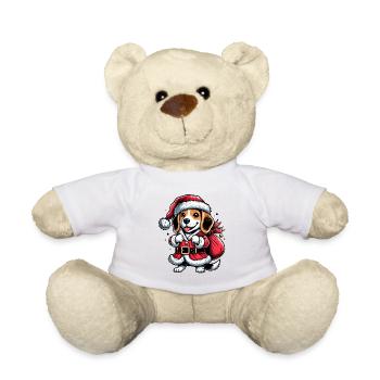 Beagle Santa Claus - Nounours - blanc - Devant