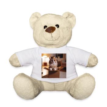 Lustige Katze - Teddy - Weiß - Vorne