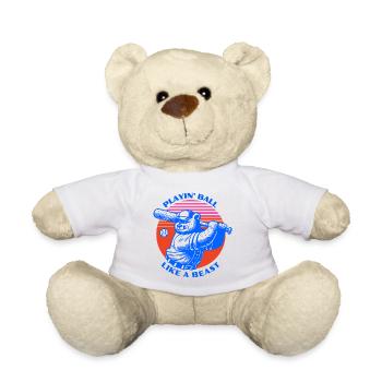 Baseball-Bär im Retro-Stil - Teddy - Weiß - Vorne