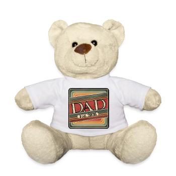 Dad Est. 2026 – Cadeau rétro pour les nouveaux papas - Nounours - blanc - Devant