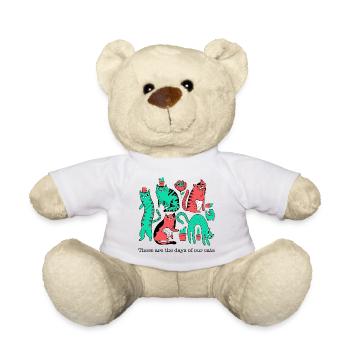 Katzenchaos in Pop-Art-Style - Teddy - Weiß - Vorne