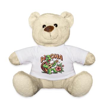 Aloha Turtle Ukulele Hawaii Hibiscus Cadeau - Nounours - blanc - Devant