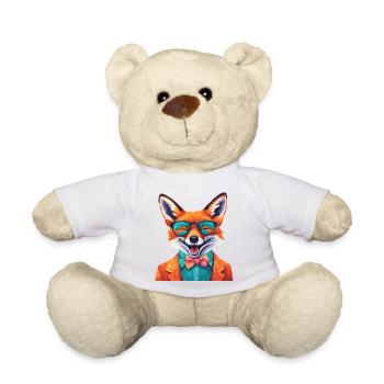 Lebendiger Fuchs in stilvoller Kleidung - Teddy - Weiß - Vorne