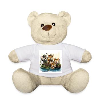 The Whimsical Fishing Expedition - Teddy Bear - white - Front