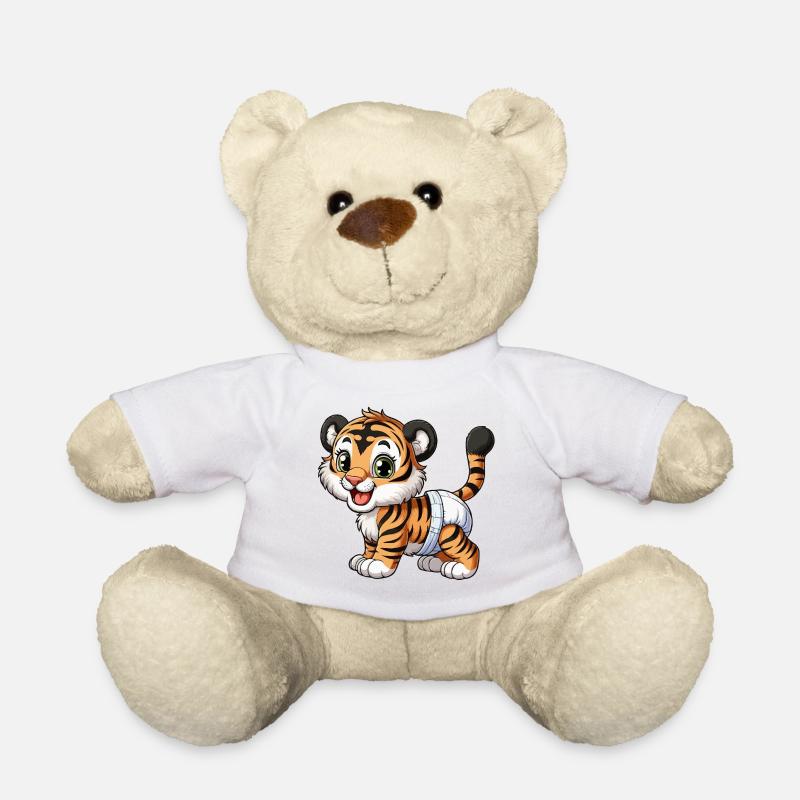 Baby tiger with diaper - Teddy Bear - white