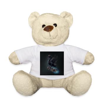 Wings of freedom the black swan on the skateboard. - Teddy Bear - white - Front