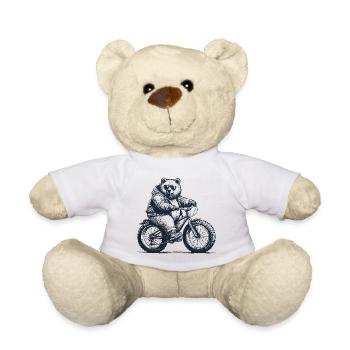 Fatbike Bär Mountainbike dicke Reifen Geschenk - Teddy - Weiß - Vorne