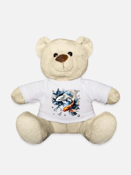 Koifishes and bubbles - Teddy Bear - white