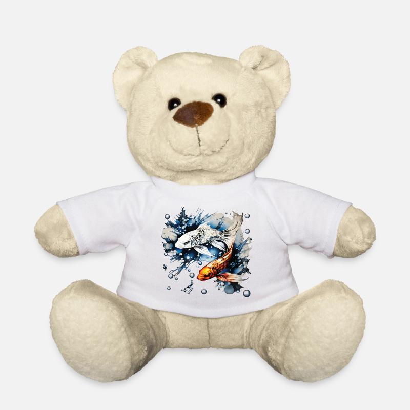 Koifishes and bubbles - Teddy Bear - white