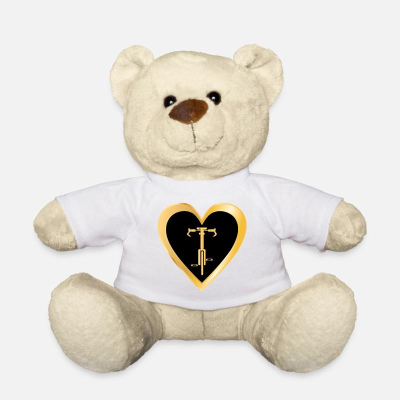 RADFAHREN HERZ RADFAHRER FAHRRAD - Teddy - Weiß