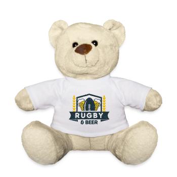 Rugby & Beer – Perfekte Kombination für Fans - Teddy - Weiß - Vorne