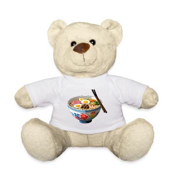 Ramen Bowl Illustration mit Ei Garnelen - Teddy - Weiß - Vorne