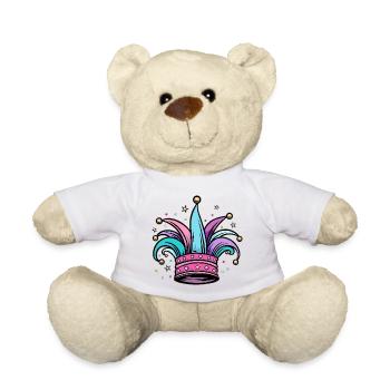 Narrenmütze Narrenkappe für Karneval und Fasching - Teddy - Weiß - Vorne