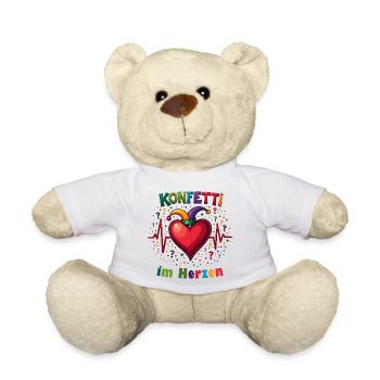 Karneval Herzschlag - Konfetti - Teddy - Weiß - Vorne