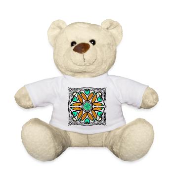 Pop art flower with hearts - Teddy Bear - white - Front