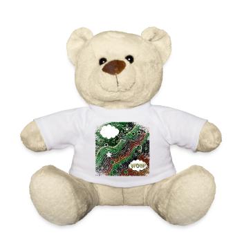 Pop Art Stil invers - Teddy - Weiß - Vorne