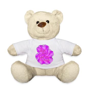 Barbe à papa Violet-Rose - Nounours - blanc - Devant