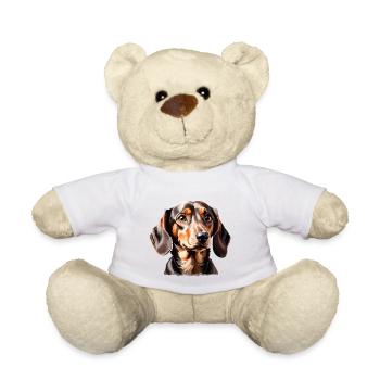 Dackel Verspielter Hund Porträt - Teddy - Weiß - Vorne