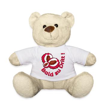 SCHWANGERSCHAFT VERKÜNDEN - LYCHEE - ZU DRITT - Teddy - Weiß - Vorne