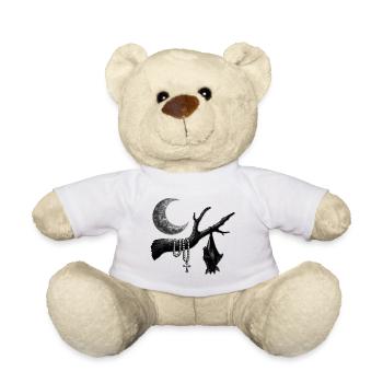 schwarz-weiß, flughund, Ast, Mondsichel - Teddy - Weiß - Vorne
