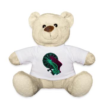 Uhren, Feder-Flügel seitlich, Kreuze - Teddy - Weiß - Vorne