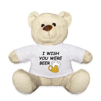 I wish u were beer - Teddy - Weiß - Vorne