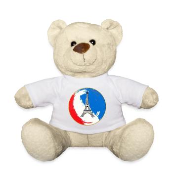 France Badge – Tricolor Pride - Teddy Bear - white - Front