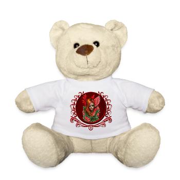 Gothic Blossom, the angel of roses. - Teddy Bear - white - Front