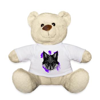 Fuchskopf tribals Ornamentiert Fleckenmuster - Teddy - Weiß - Vorne