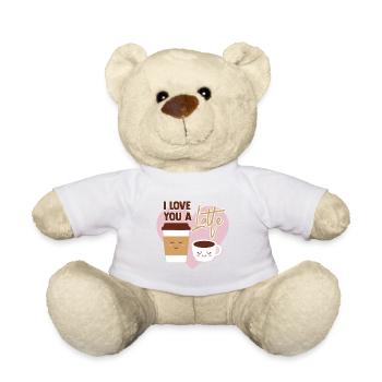 Valentine I Love You A Latte - Teddy - Weiß - Vorne
