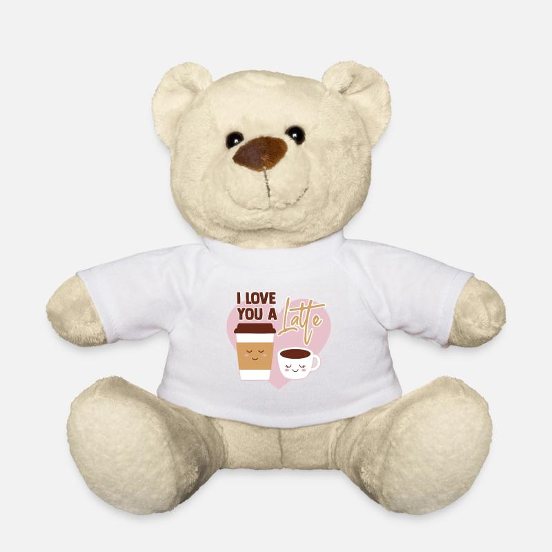 Valentine I Love You A Latte - Teddy - Weiß