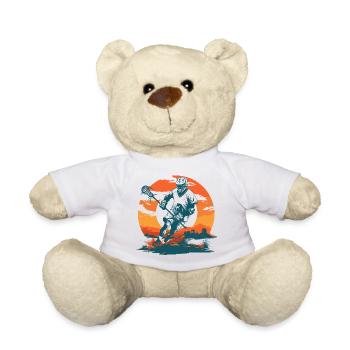 Lacrosse Player Graphics - Teddy Bear - white - Front