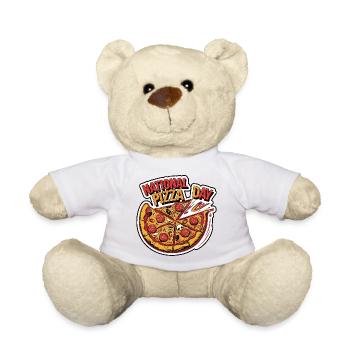 National Pizza Day 2026 pizza day gift - Teddy Bear - white - Front