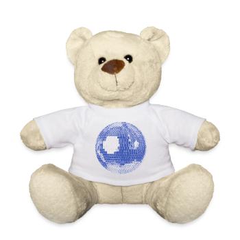 Disco Ball – Retro Party Vibes - Teddy Bear - white - Front
