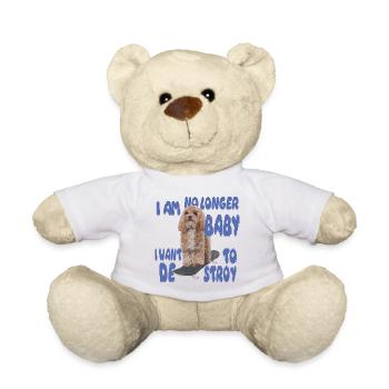 Skater Dog Meme – No Longer Baby - Teddy - Weiß - Vorne