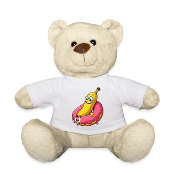 Banane Donut Beziehung Liebe machen Geschenk - Teddy - Weiß - Vorne