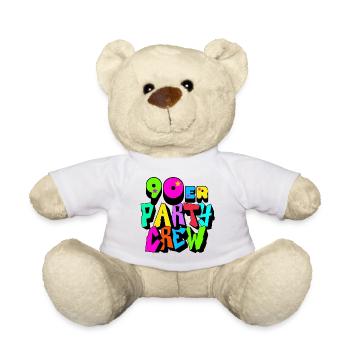 90er Party Crew Neon Design - Teddy - Weiß - Vorne