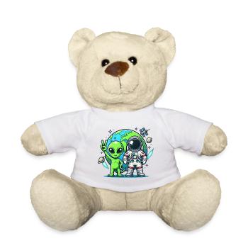 Alien astronauts in space - Teddy Bear - white - Front