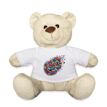 Design coloré inspiré des puzzles - Nounours - blanc - Devant