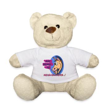 Neigh Sayers Punny Horse Design - Teddy Bear - white - Front