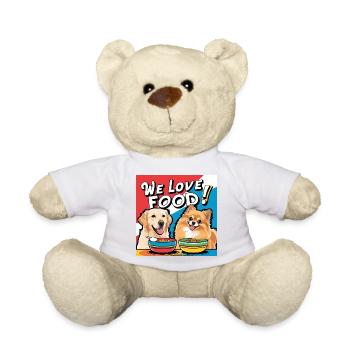 Chiens comiques - Nous aimons la nourriture - Nounours - blanc - Devant