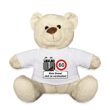 60th birthday, no reason to hide - Teddy Bear - white - Front