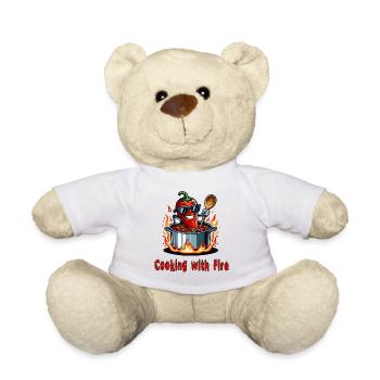 Cuisiner avec le feu - Nounours - blanc - Devant