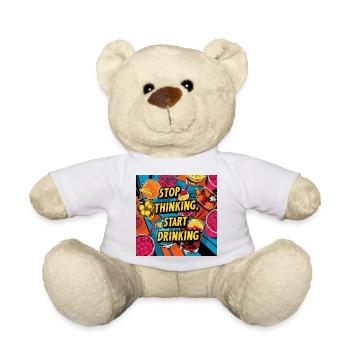 Cocktails avec texte humoristique - Nounours - blanc - Devant