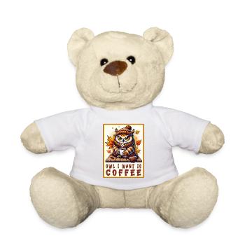 Eulen Kaffee Desgin - Teddy - Weiß - Vorne