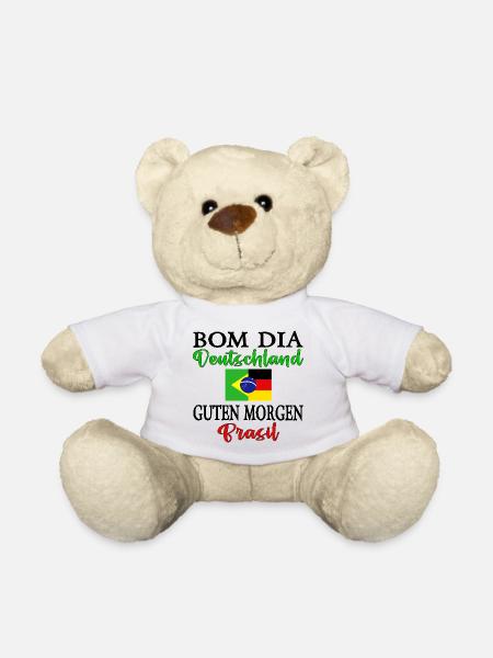 Brasilien Deutschland Bom dia Guten Morgen Brasil - Teddy - Weiß