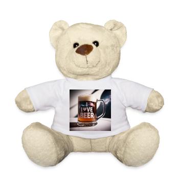 Bierkrug "I Love Beer" - Teddy - Weiß - Vorne