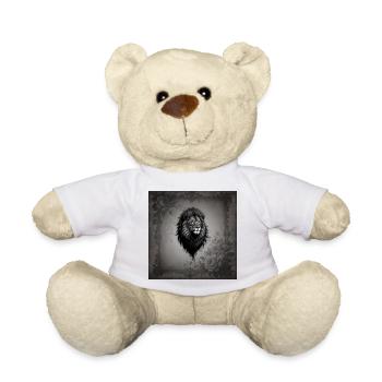 Wild Grace: Schockierendes Porträt eines Löwen - Teddy - Weiß - Vorne